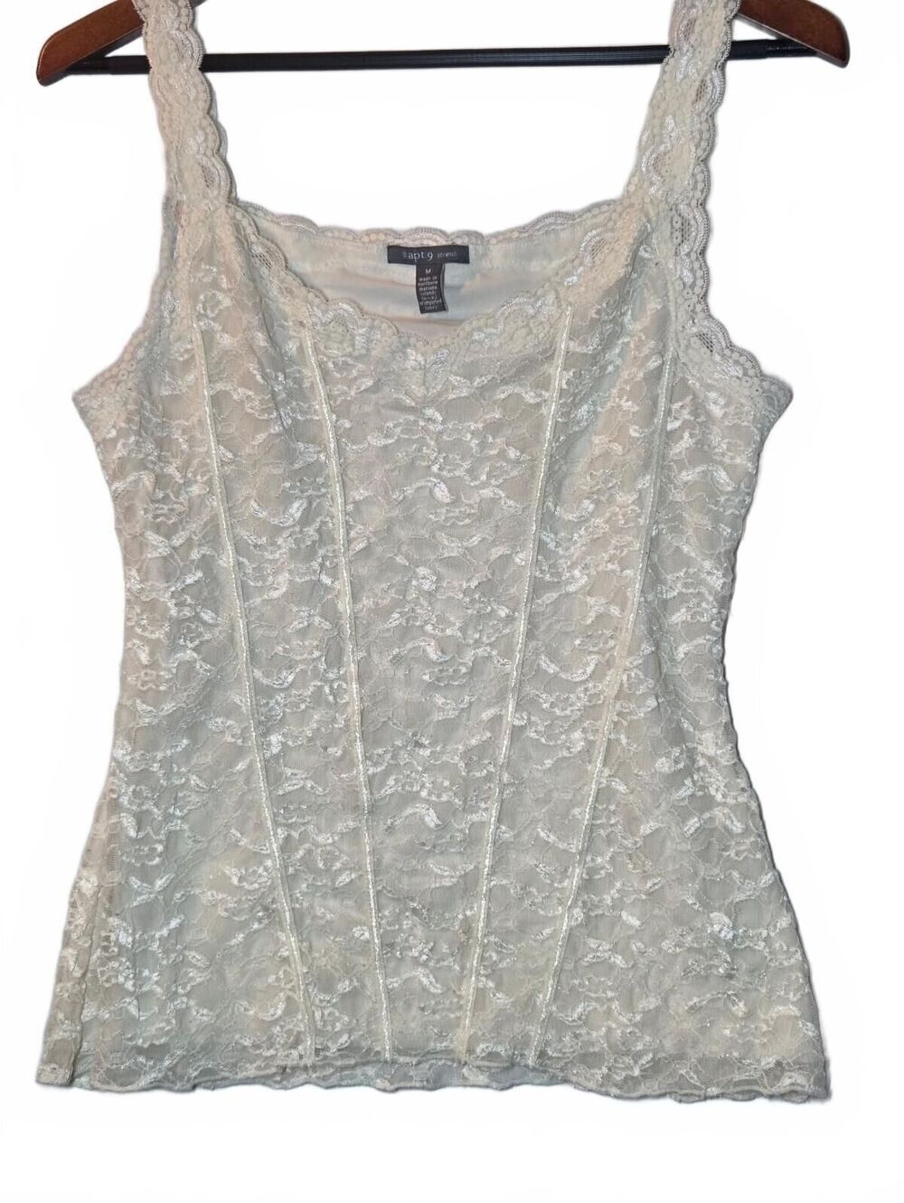 y2k Whimsy Fairy Ivory Lace Corset Camisole Tank Top Size M Chic Ren Faire